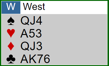 Verteilung West - 1SA-Eröffnung